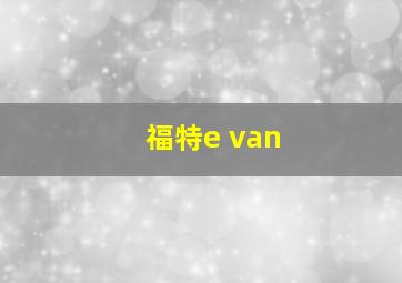 福特e van